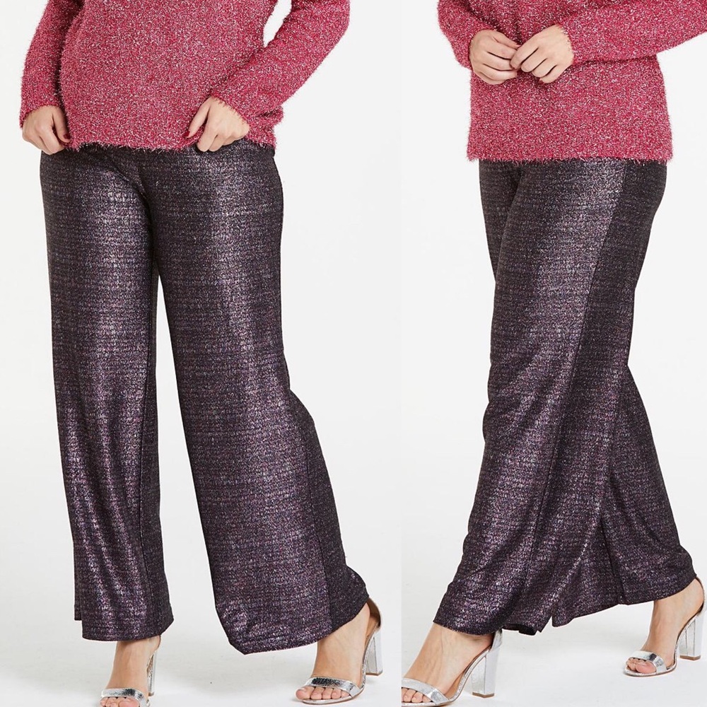 Attyre Pull-On Pants Riley Navy Shimmery Plus Size 16W NWT